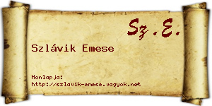 Szlávik Emese névjegykártya